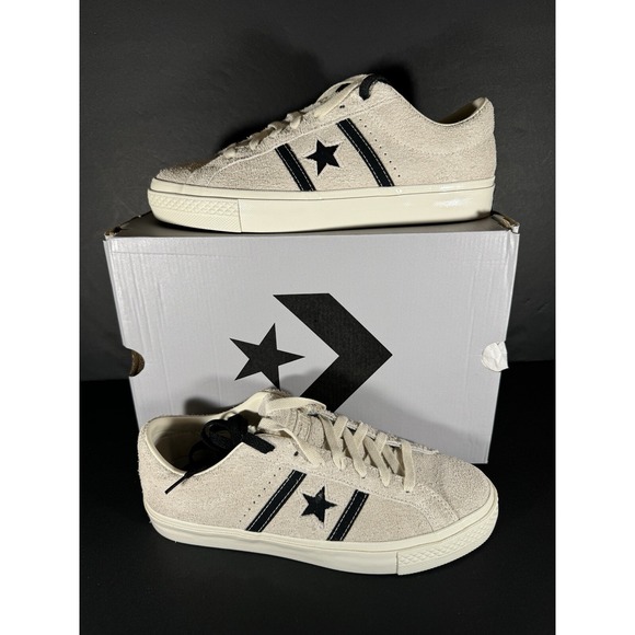 Size 8 - Converse One Star Academy Pro Egret Black Gray White Casual Shoes NEW - Picture 1 of 7